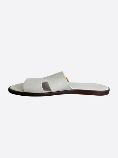 Hermes White & Brown Izmir Sandals