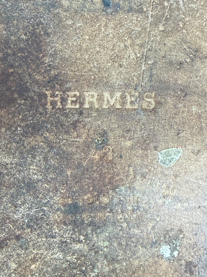 Hermes White & Brown Izmir Sandals
