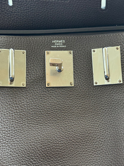 Hermes Brown Togo & Palladium Hardware HAC A Dos Crossbody Backpack