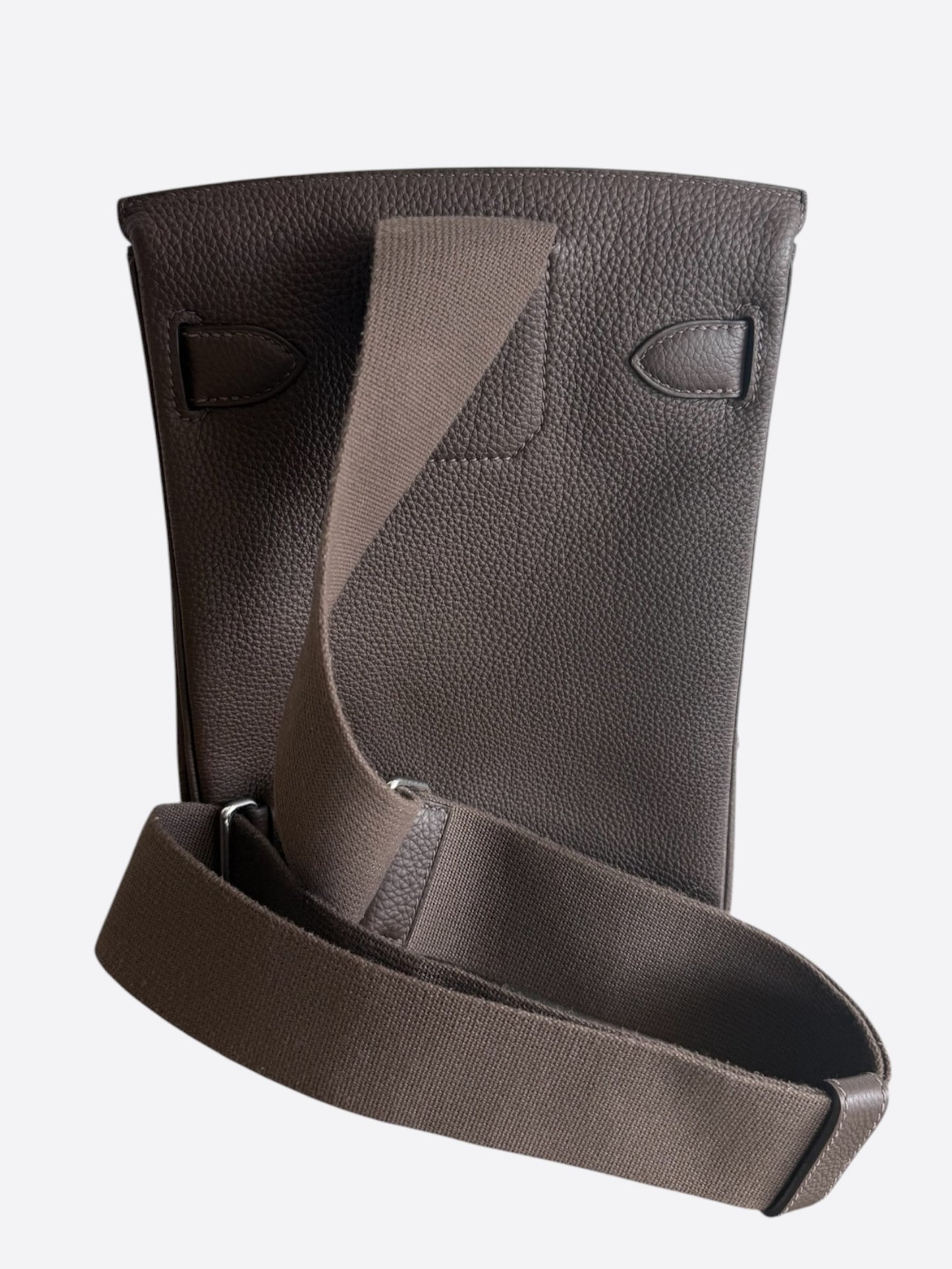 Hermes Brown Togo & Palladium Hardware HAC A Dos Crossbody Backpack