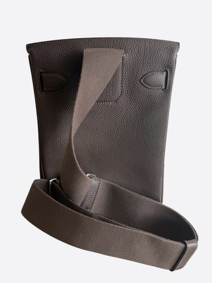 Hermes Brown Togo & Palladium Hardware HAC A Dos Crossbody Backpack