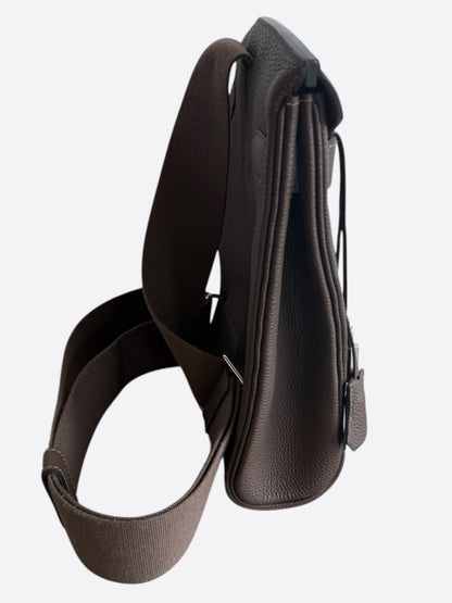 Hermes Brown Togo & Palladium Hardware HAC A Dos Crossbody Backpack