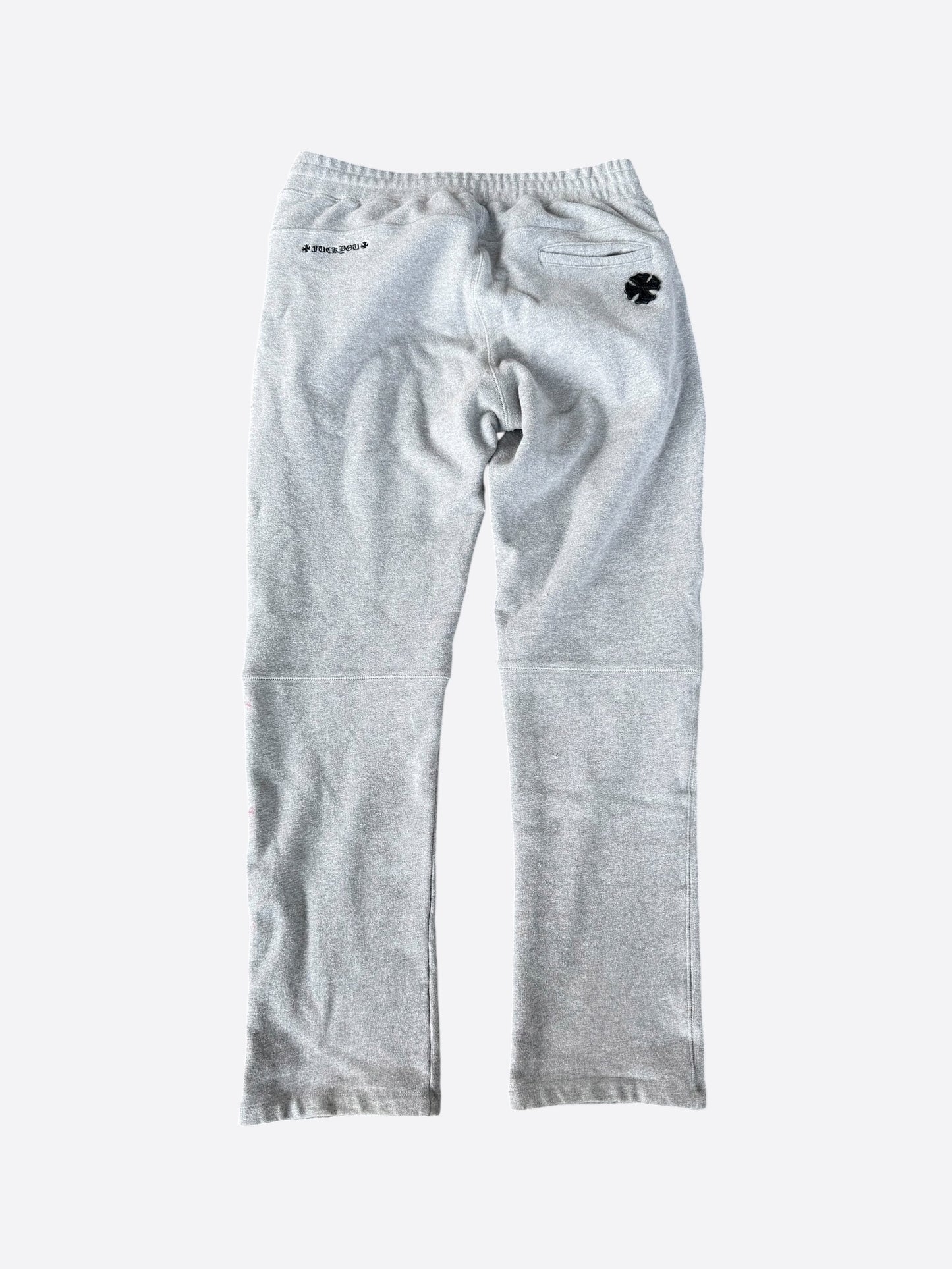 Chrome Hearts Grey & Black Plus Cross Patch Sweatpants