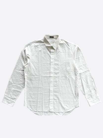 Dior White Mini Oblique Button Up Shirt