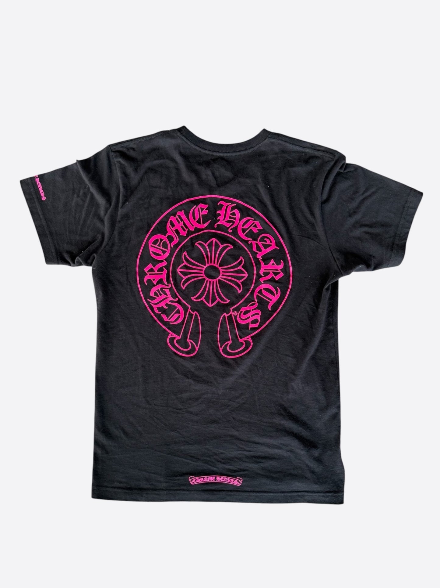 Chrome Hearts Black & Pink Horseshoe Logo T-Shirt