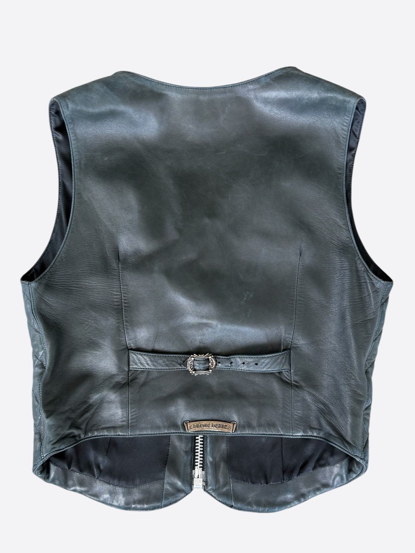 Chrome Hearts Black Quilted Leather Vest