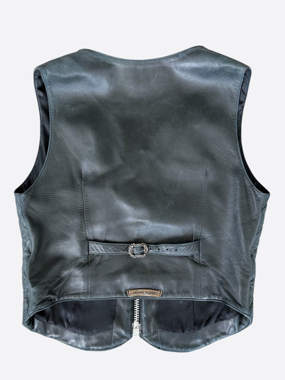 Chrome Hearts Black Quilted Leather Vest