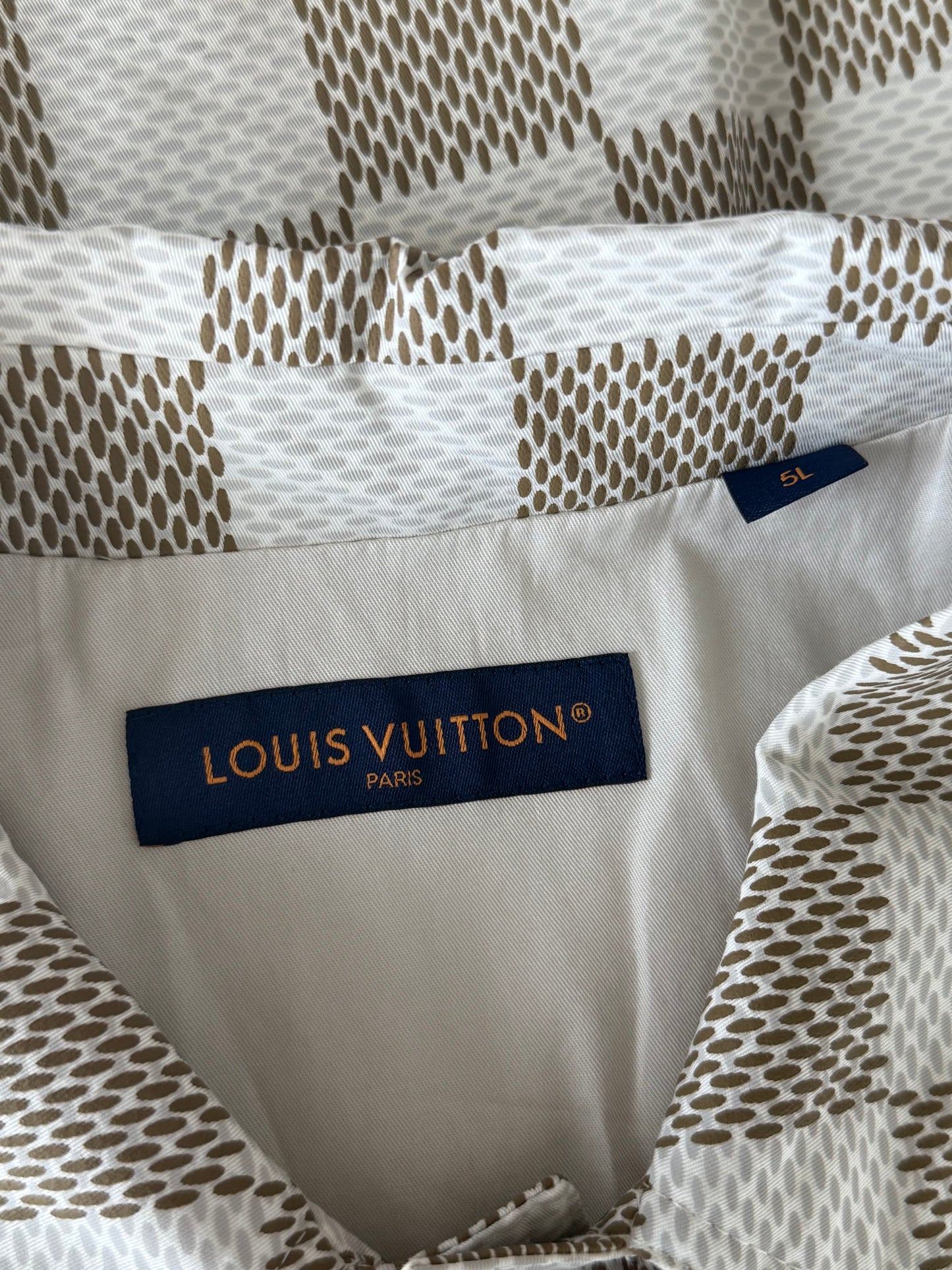 Louis Vuitton White & Beige Damier Jacket