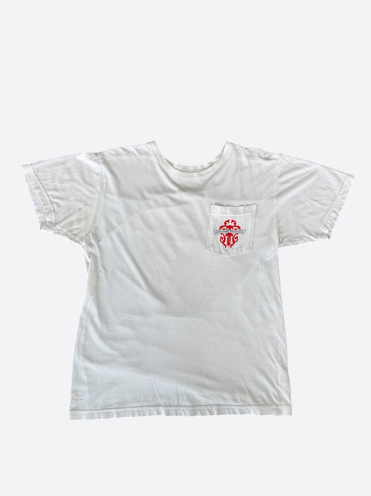 Chrome Hearts White & Red Dagger Logo T-Shirt