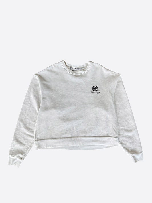 Enfants Riches White & Black America Logo Sweater