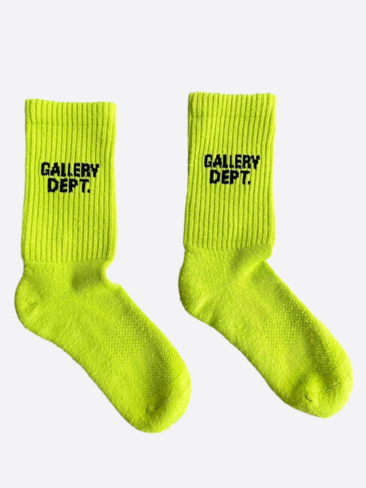 Gallery Dept ASICS Safety Yellow & Black Logo Socks