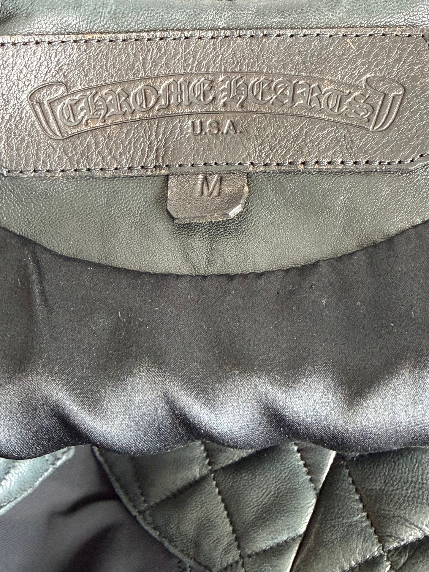Chrome Hearts Black Quilted Leather Vest