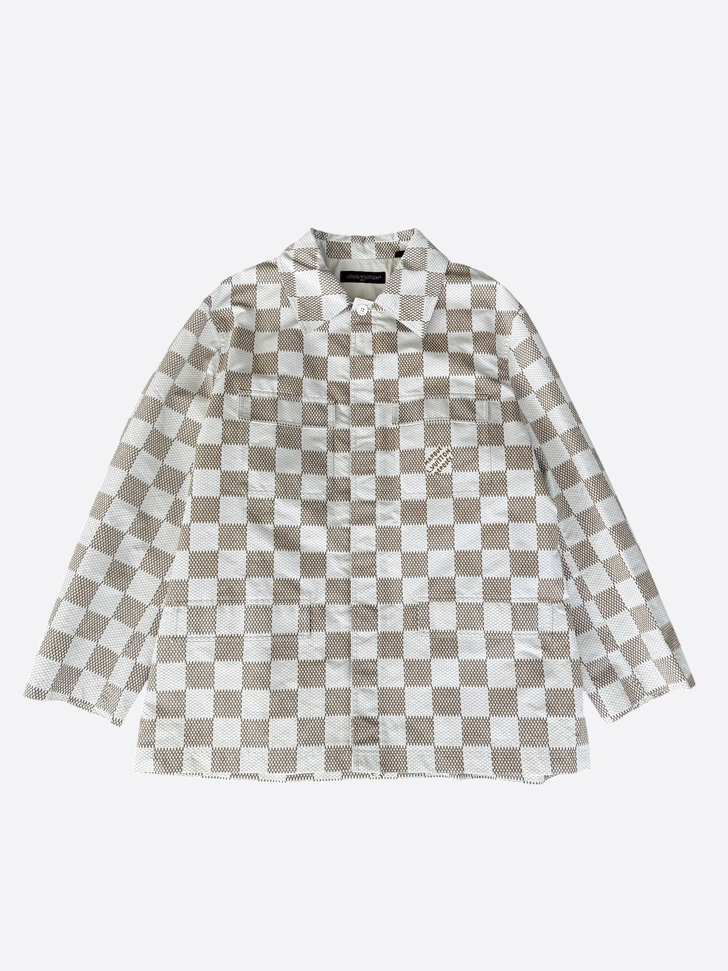 Louis Vuitton White & Beige Damier Jacket