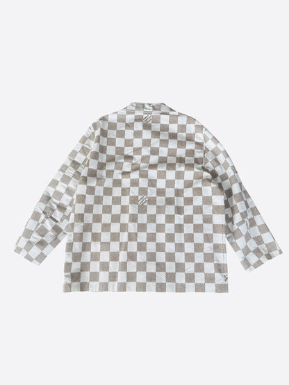 Louis Vuitton White & Beige Damier Jacket