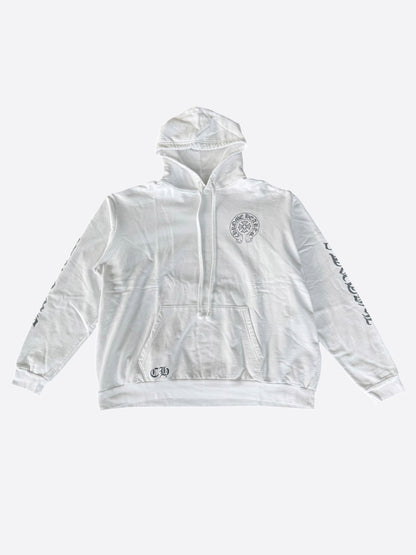 Chrome Hearts White & Grey Miami Horseshoe Logo Hoodie