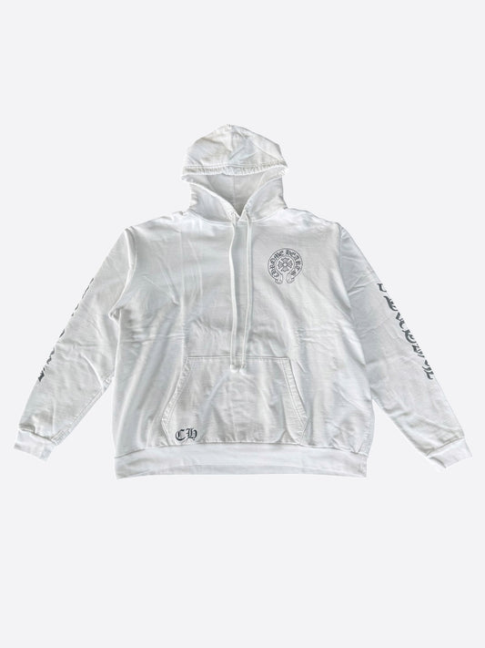 Chrome Hearts White & Grey Miami Horseshoe Logo Hoodie
