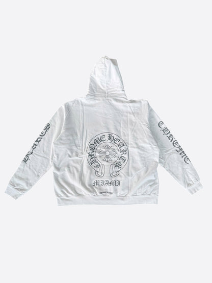 Chrome Hearts White & Grey Miami Horseshoe Logo Hoodie