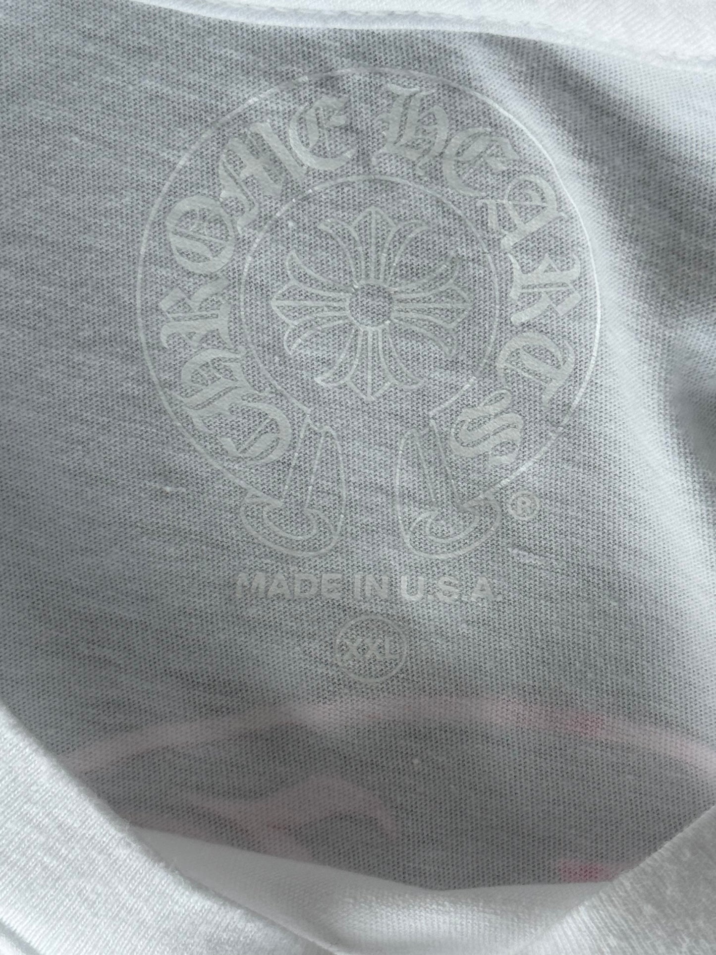 Chrome Hearts White & Pink Horseshoe Logo T-Shirt