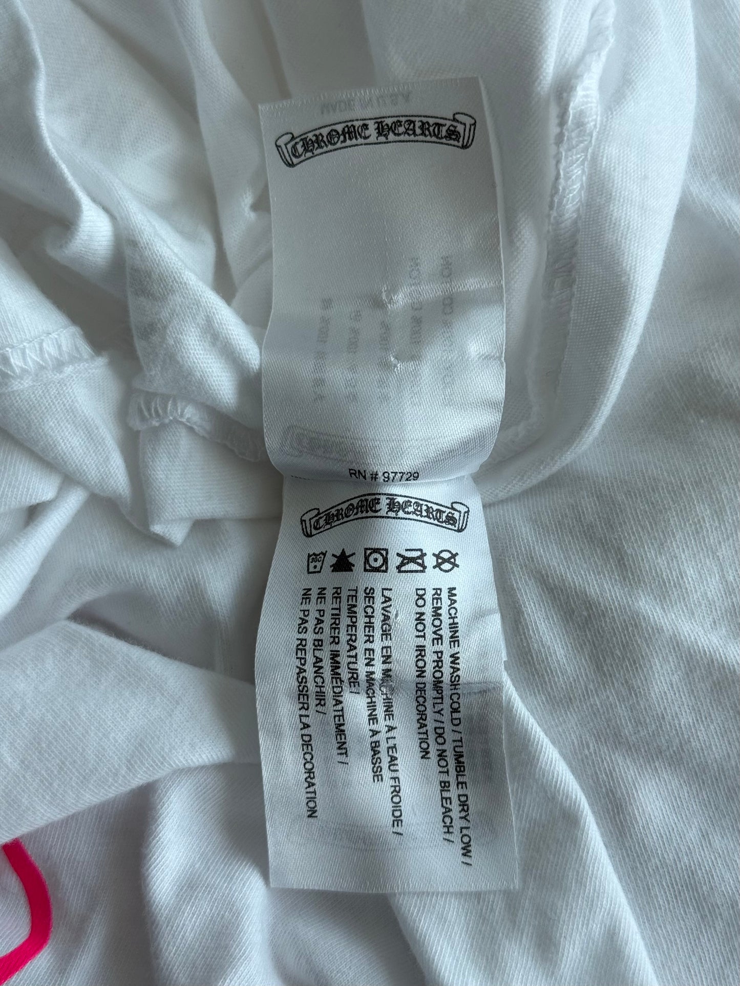 Chrome Hearts White & Pink Horseshoe Logo T-Shirt
