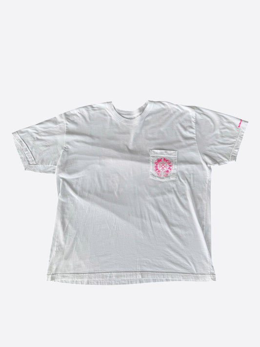 Chrome Hearts White & Pink Horseshoe Logo T-Shirt
