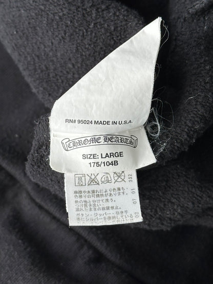 Chrome Hearts Black, White & Red Scroll Logo Zip Up Hoodie