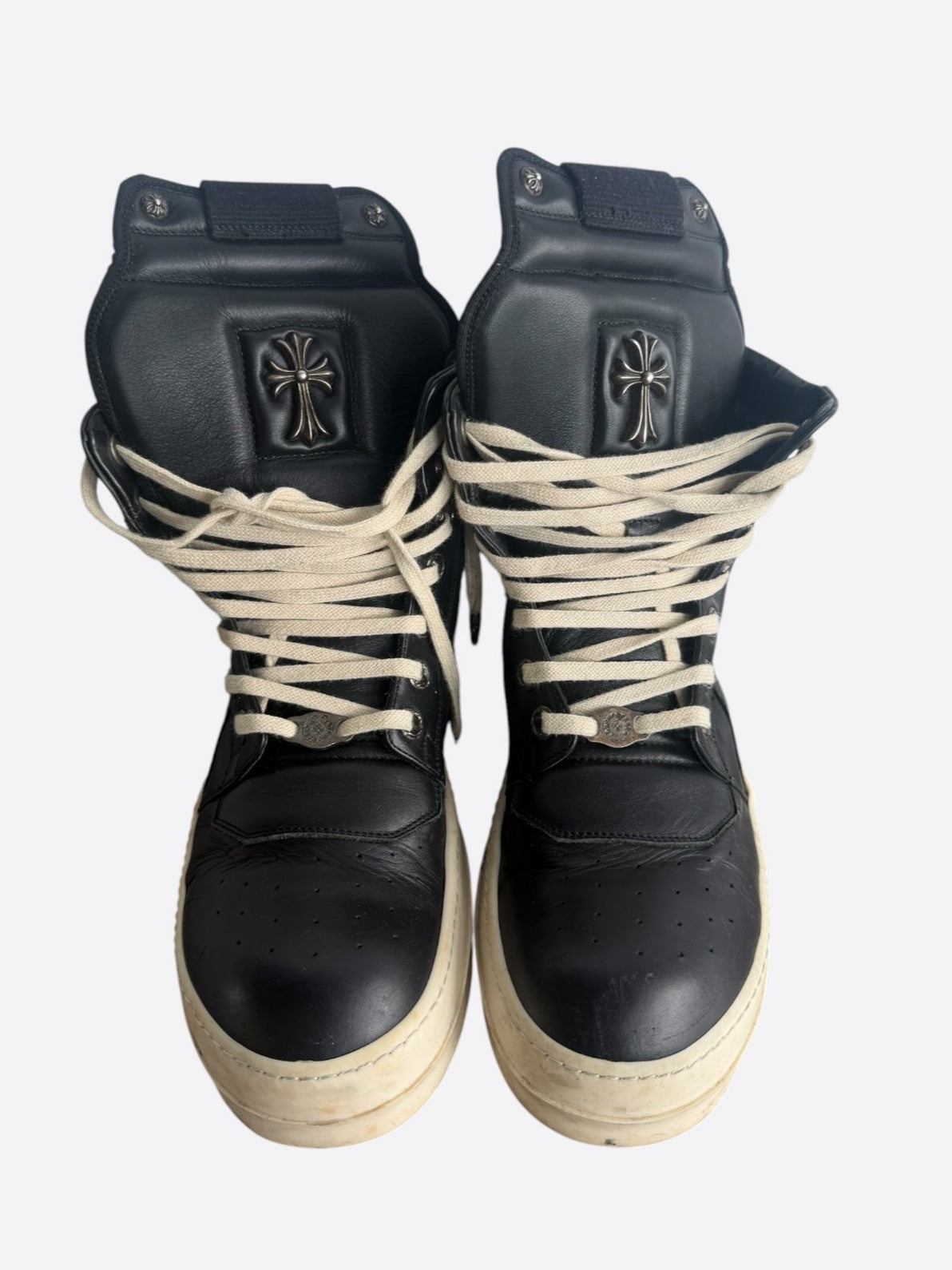 Rick Owens Chrome Hearts Black Cross Geobaskets