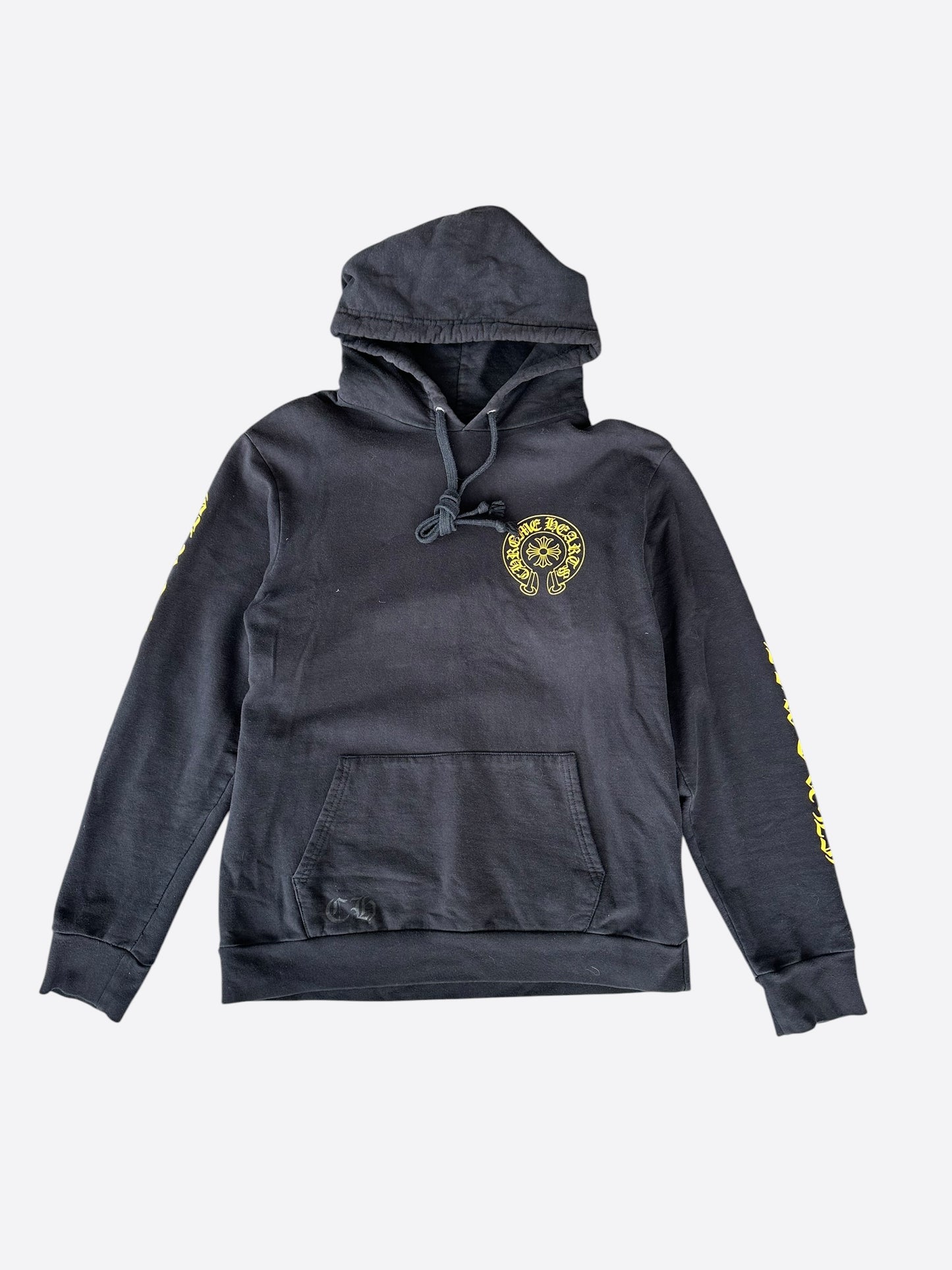 Chrome Hearts Black & Yellow Horseshoe Logo Hoodie