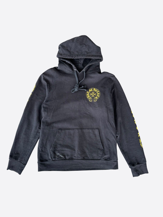 Chrome Hearts Black & Yellow Horseshoe Logo Hoodie