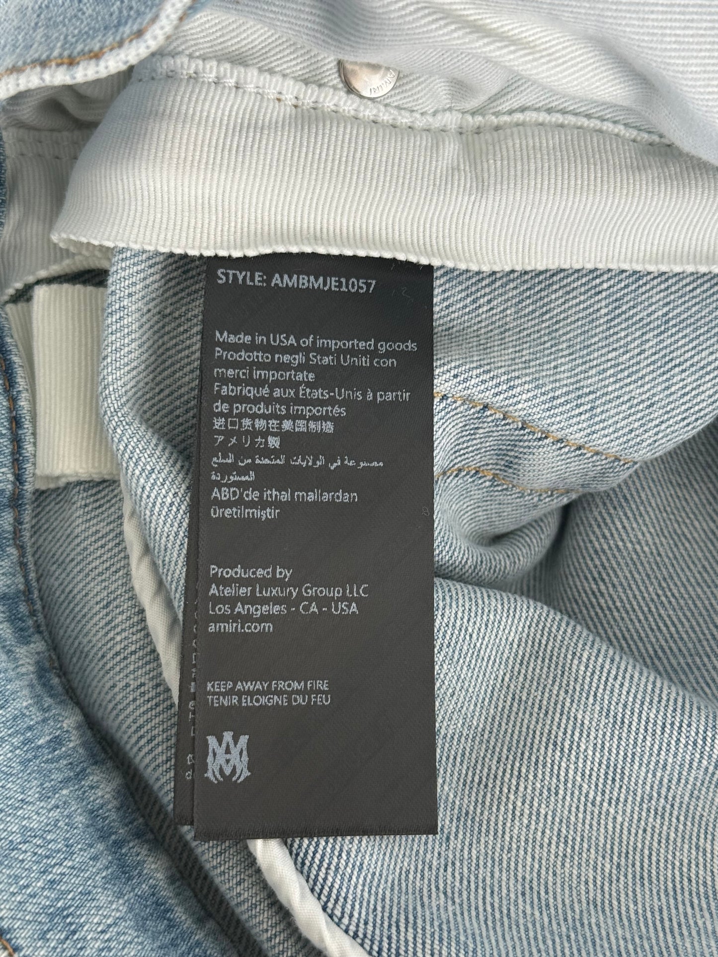 Amiri Aged Indigo & Brown Croc Patch MX1 Jeans