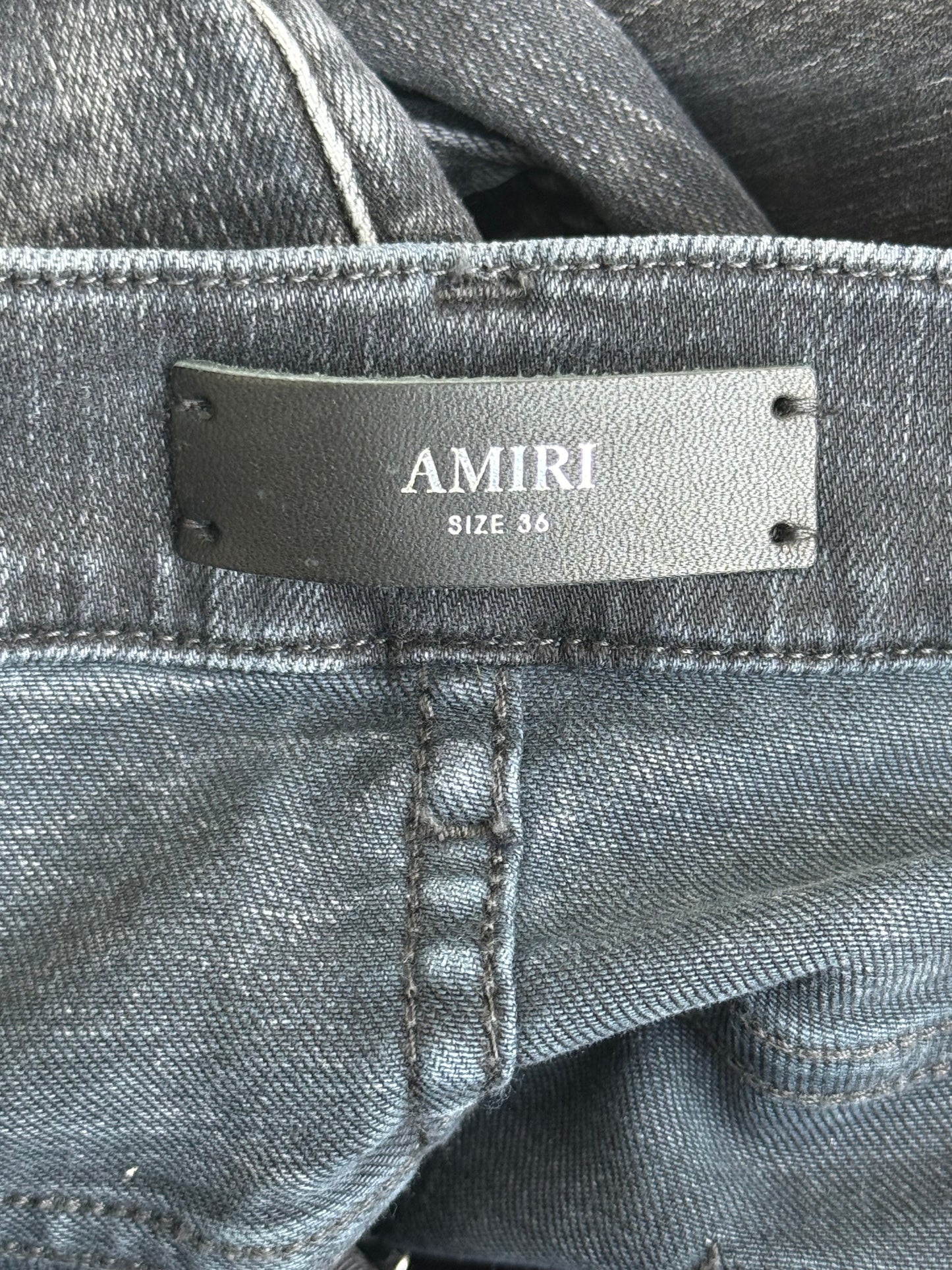 Amiri Aged Black & Python Patch Thrasher Jeans