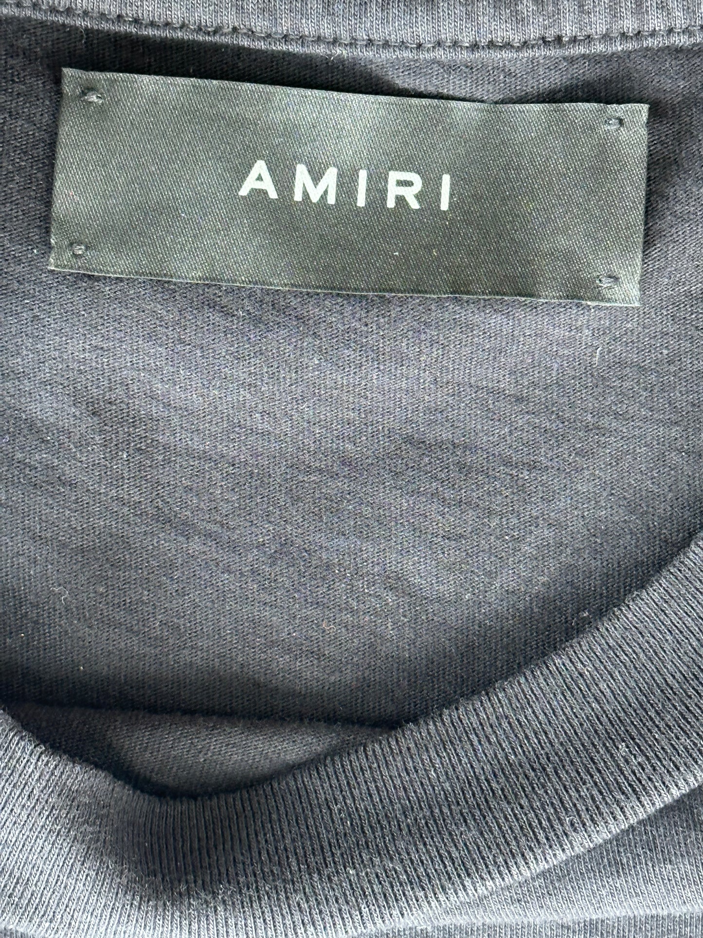 Amiri Black & Blue MA Bar Logo T-Shirt