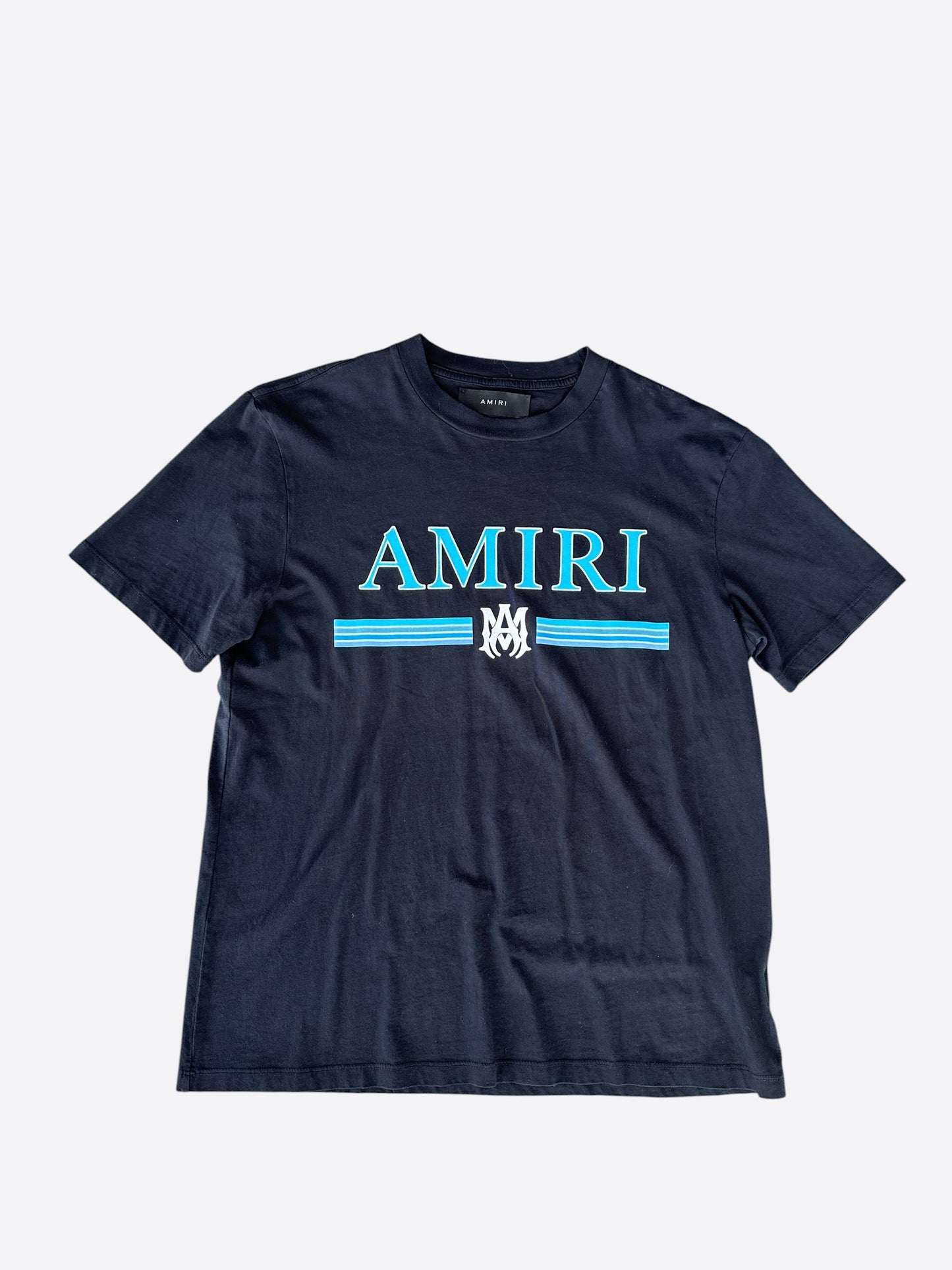 Amiri Black & Blue MA Bar Logo T-Shirt