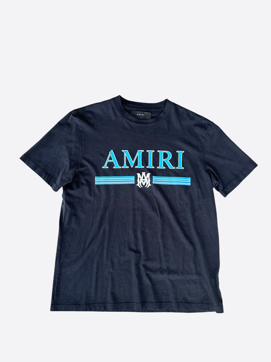Amiri Black & Blue MA Bar Logo T-Shirt
