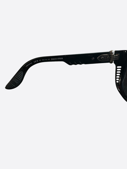 Chrome Hearts Black & Silver Disco Stick Sunglasses