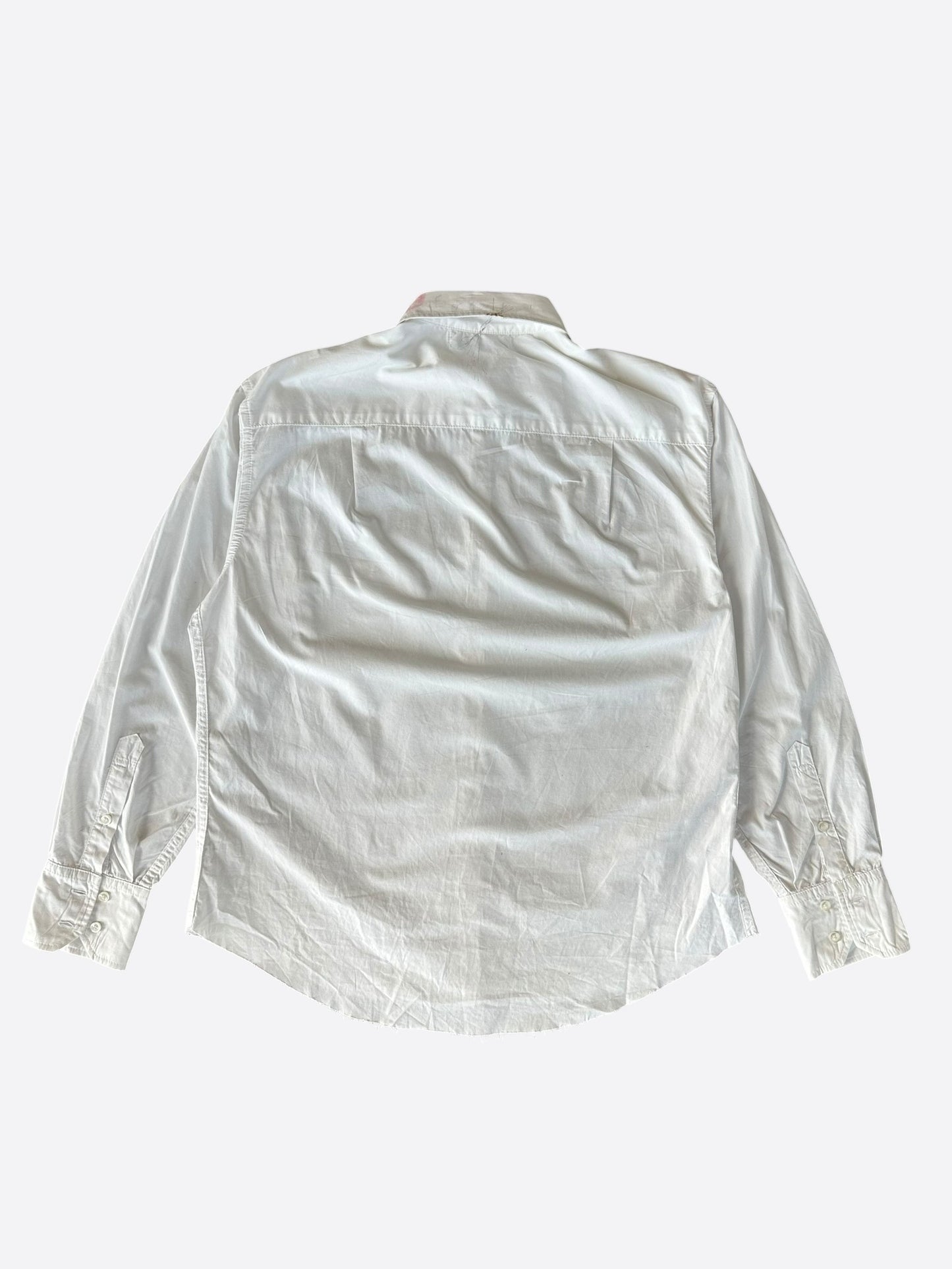 Enfants Riches Deprimes White & Red Kiss Distressed Button Up Shirt