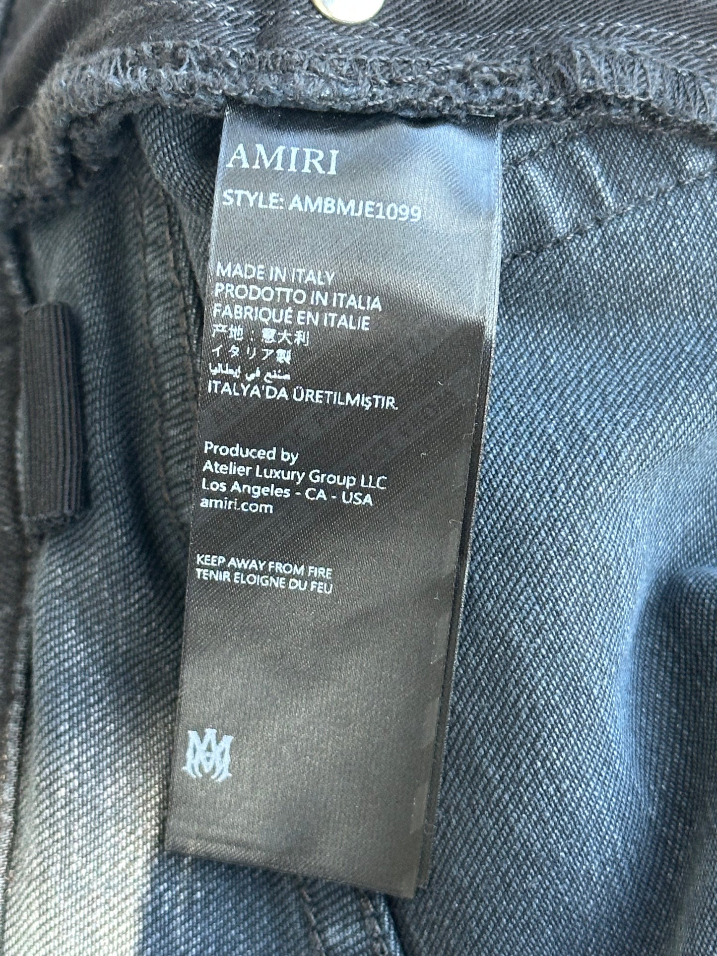 Amiri Aged Black & Python Patch Thrasher Jeans
