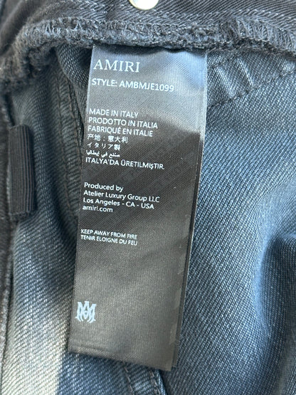 Amiri Aged Black & Python Patch Thrasher Jeans