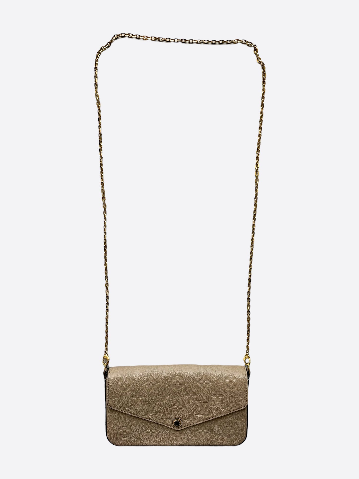 Louis Vuitton Felicie Pochette Monogram Empreinte Cream in Leather