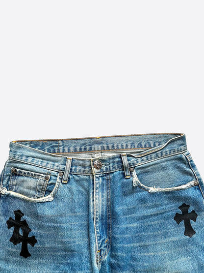 Chrome Hearts Levis Blue & Black Cross Patch Jeans