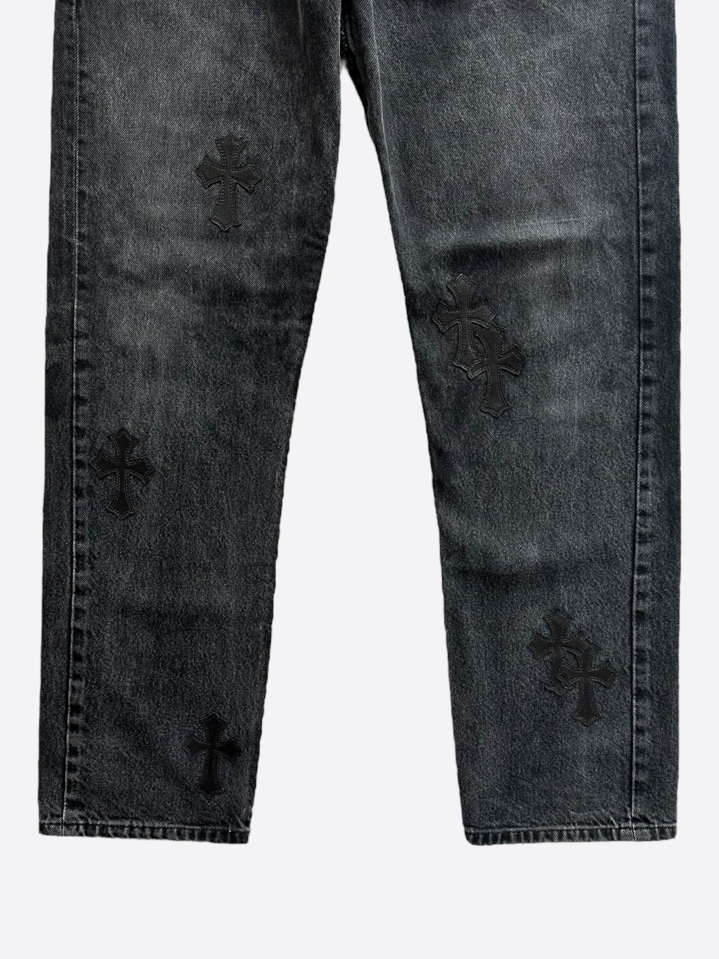 Chrome Hearts Levis Grey & Black Cross Patch Jeans