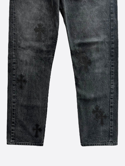 Chrome Hearts Levis Grey & Black Cross Patch Jeans