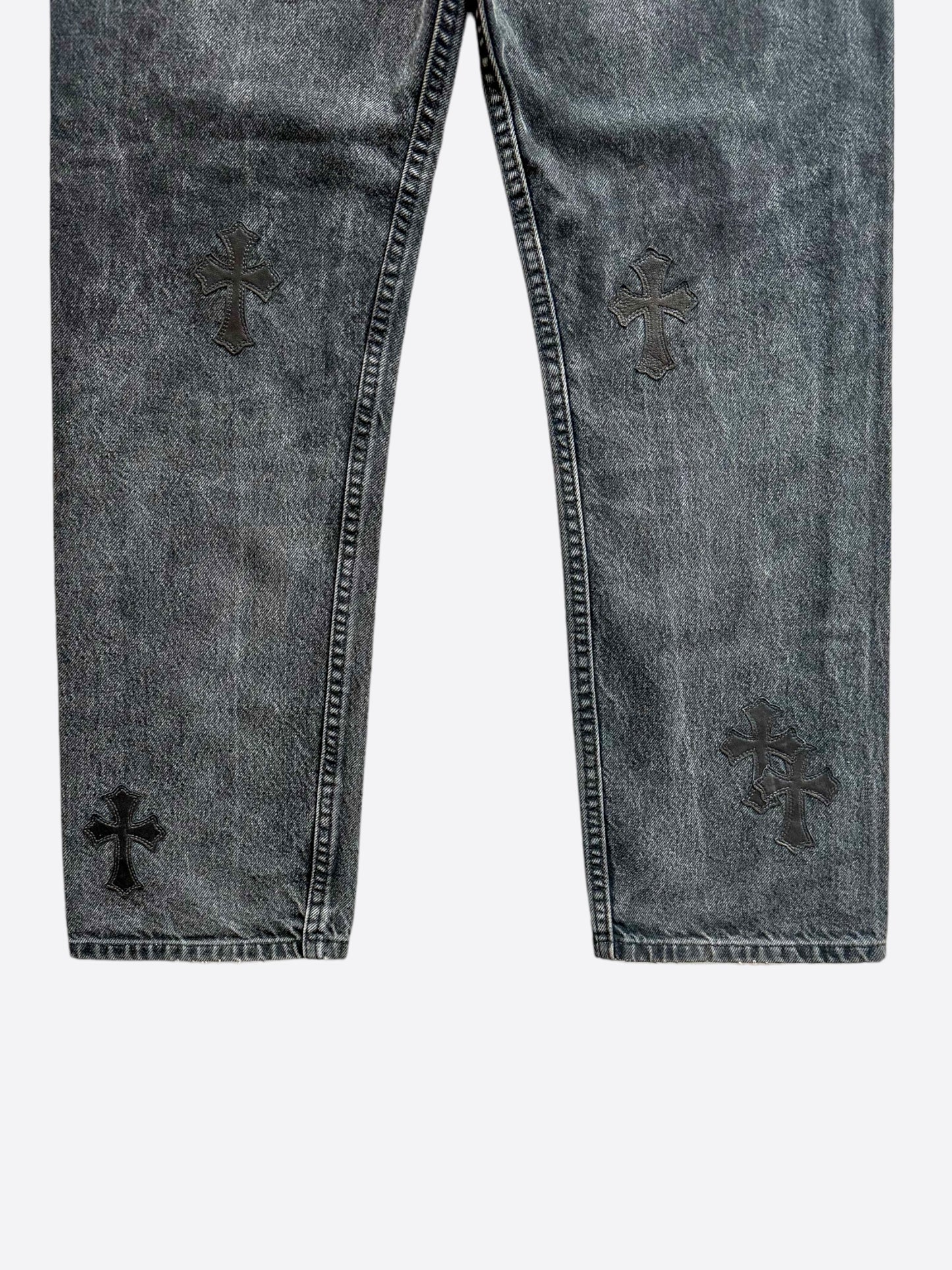 Chrome Hearts Levis Grey & Black Cross Patch Jeans