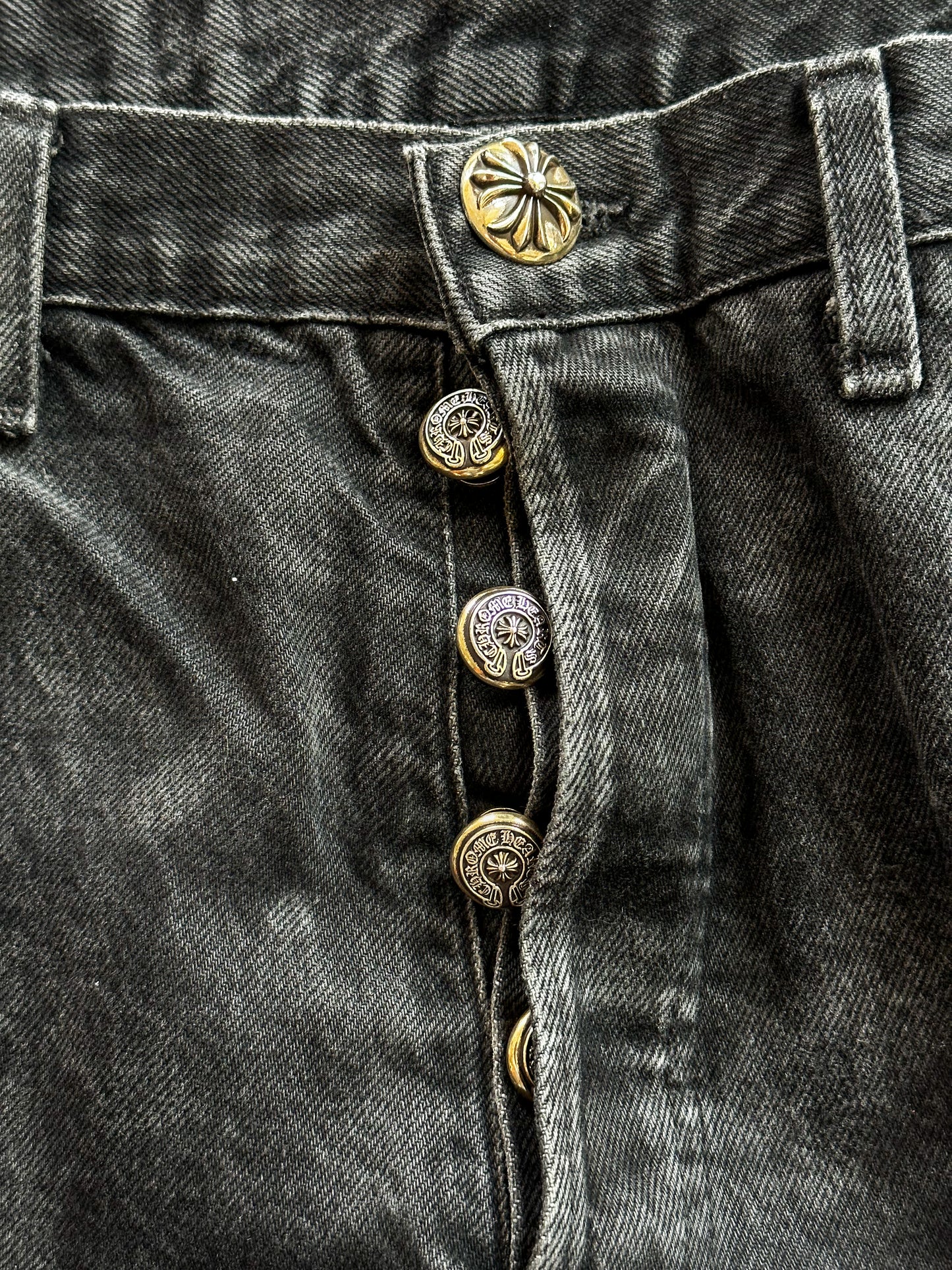 Chrome Hearts Levis Grey & Black Cross Patch Jeans