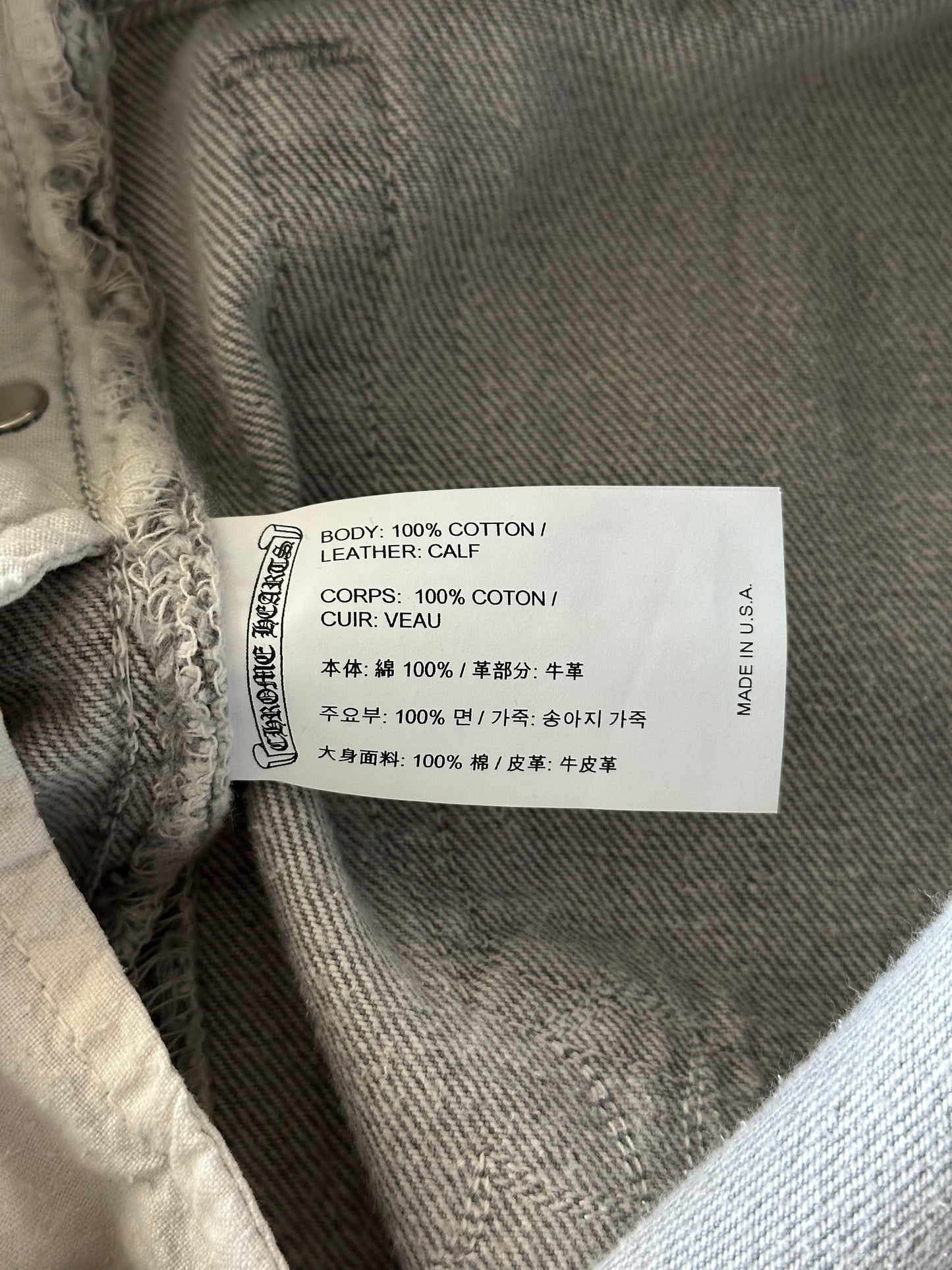 Chrome Hearts Levi's Grey & Silver Patch Jeans