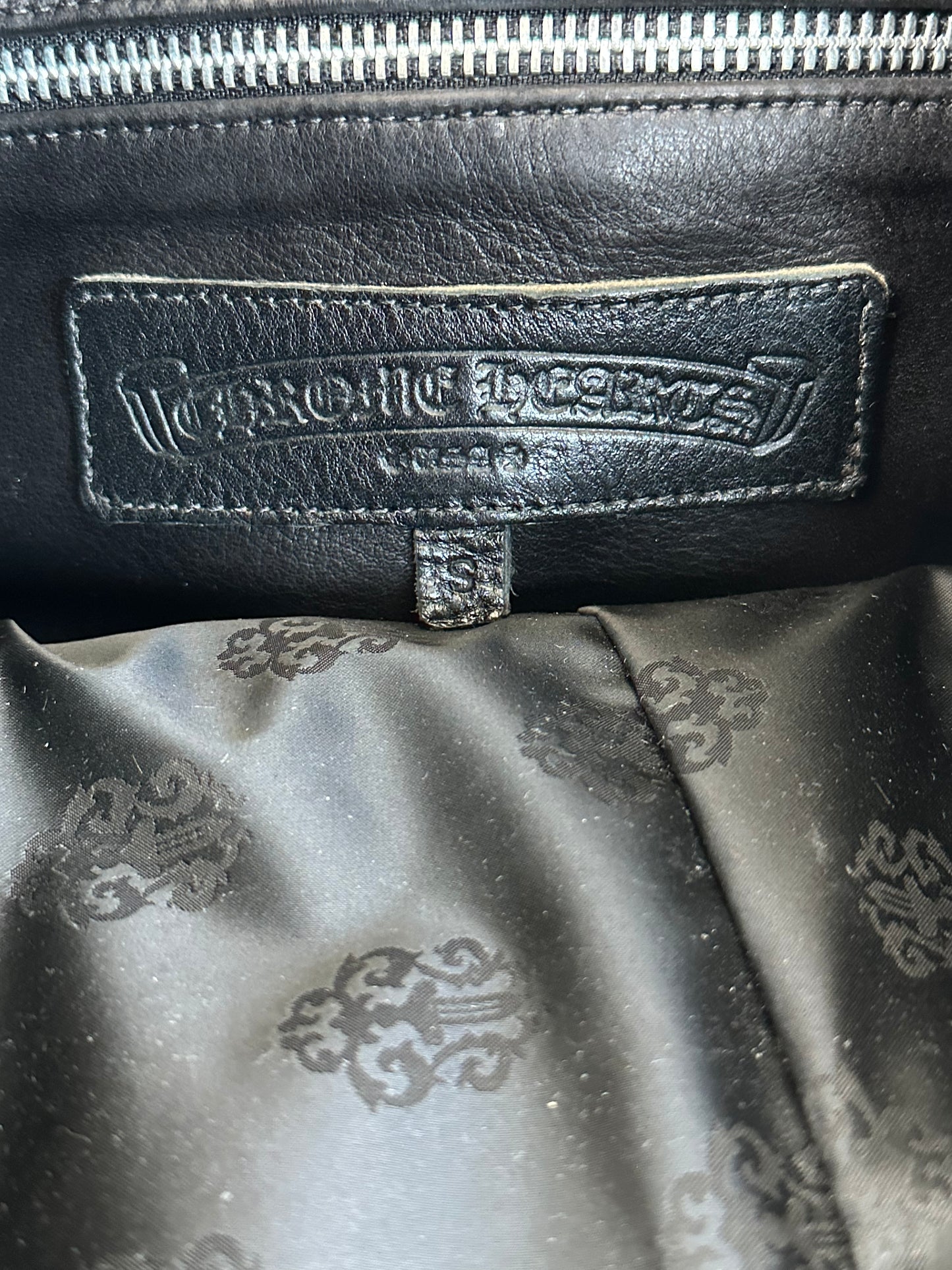Chrome Hearts Black & Blue Leather Cross Patch Duffel Bag