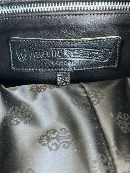 Chrome Hearts Black & Blue Leather Cross Patch Duffel Bag