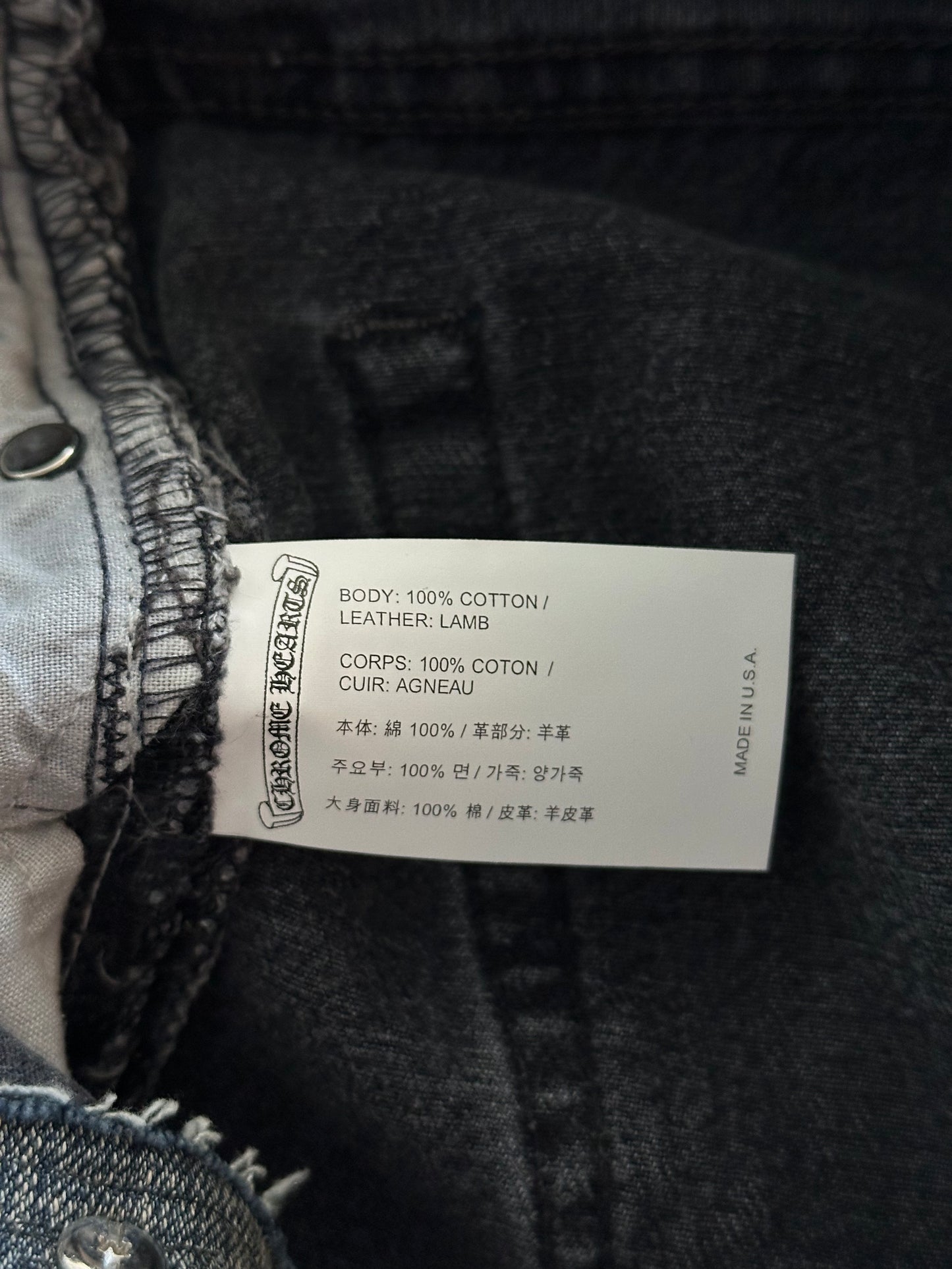 Chrome Hearts Levi's Grey & Neon Green Cross Patch Jeans