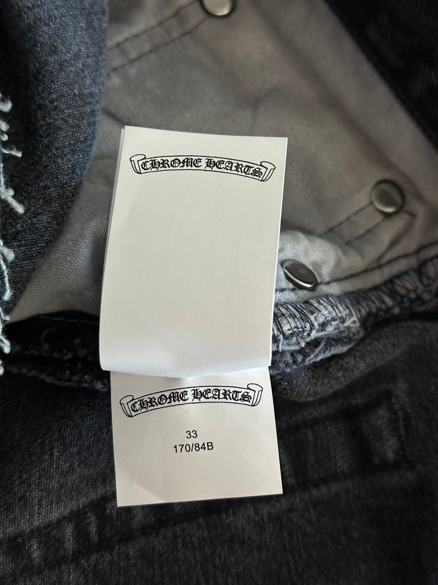 Chrome Hearts Levi's Grey & Neon Green Cross Patch Jeans