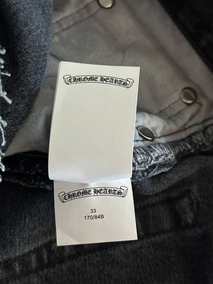Chrome Hearts Levi's Grey & Neon Green Cross Patch Jeans