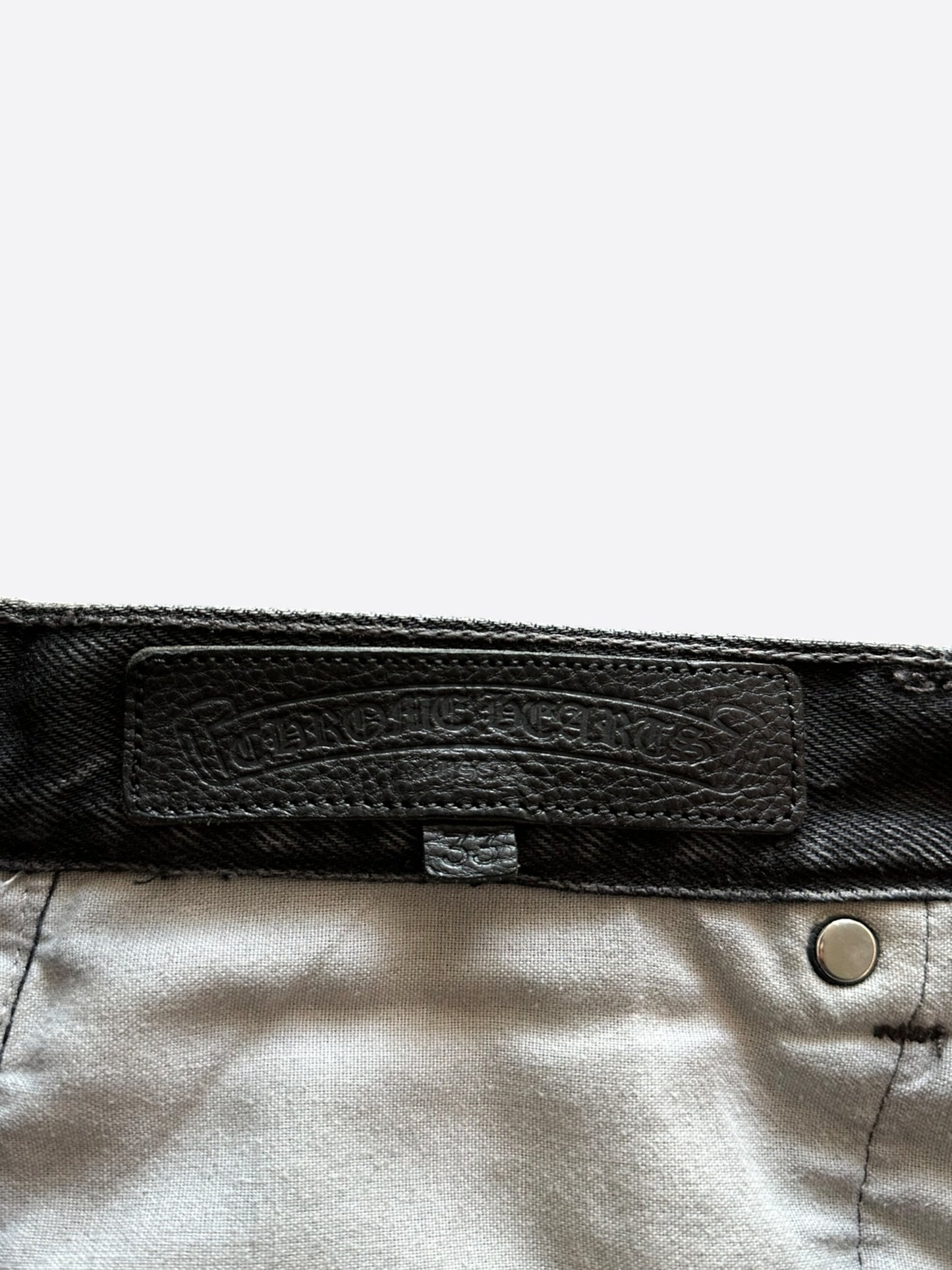 Chrome Hearts Levi's Grey & Neon Green Cross Patch Jeans
